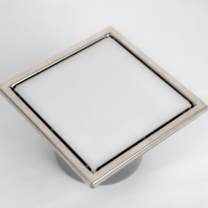 مخرج تصريف أرضي من الفولاذ المقاوم للصدأ عمودي - زجاج أبيض