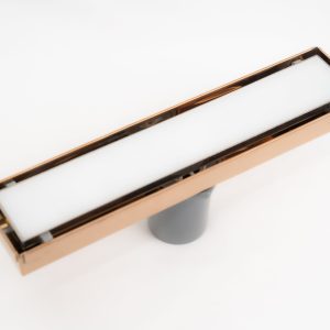 Shower drain with Vertical outlet - Glass White