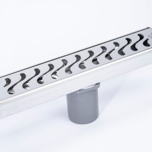 Shower drain with Vertical outlet - Ocean Wave